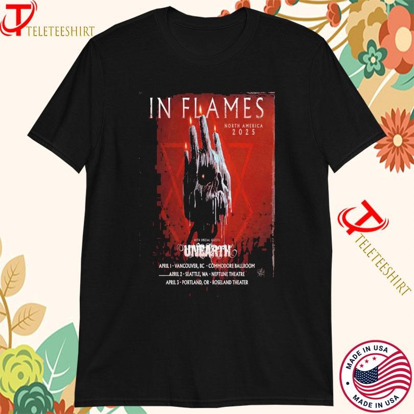 In Flames 2025 North America Tour, In Flames 2025 T-shirts