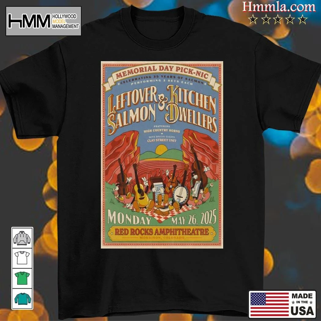 Leftover Salmon & Kitchen Dwellers Red Rocks 2025 Tour, Leftover Salmon T-Shirt