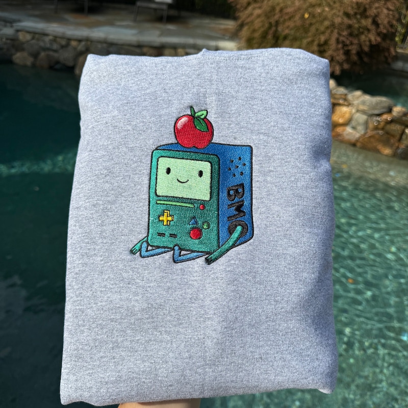 Adventure Time Anime Embroidered Sweatshirt, Cartoon Character Clothing, Unique Anime Gift, Embroidered Hoodie, Cosplay Outfit