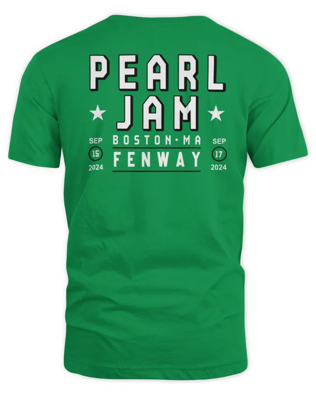 Pearl Jam Fenway Park Boston MA September 15th 17th Lansdowne Two Sided T-Shirt