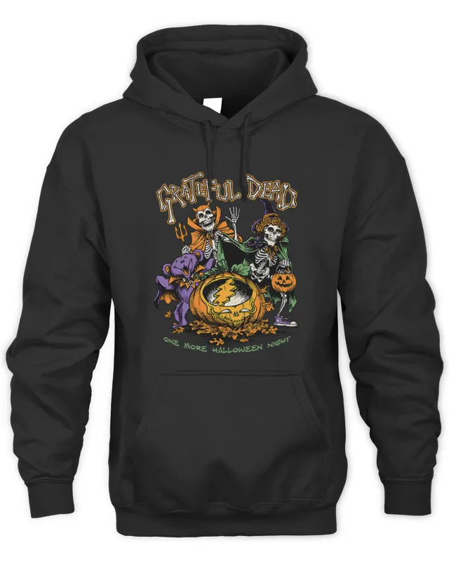 Hoodie Grateful Dead Merch Rock Band Here Come The Dead Hoodie Black