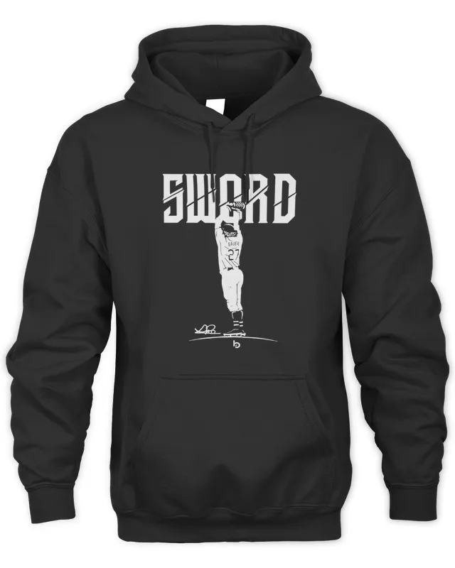 Official Trevor Bauer Merch Bauer Outage Sword Hoodie