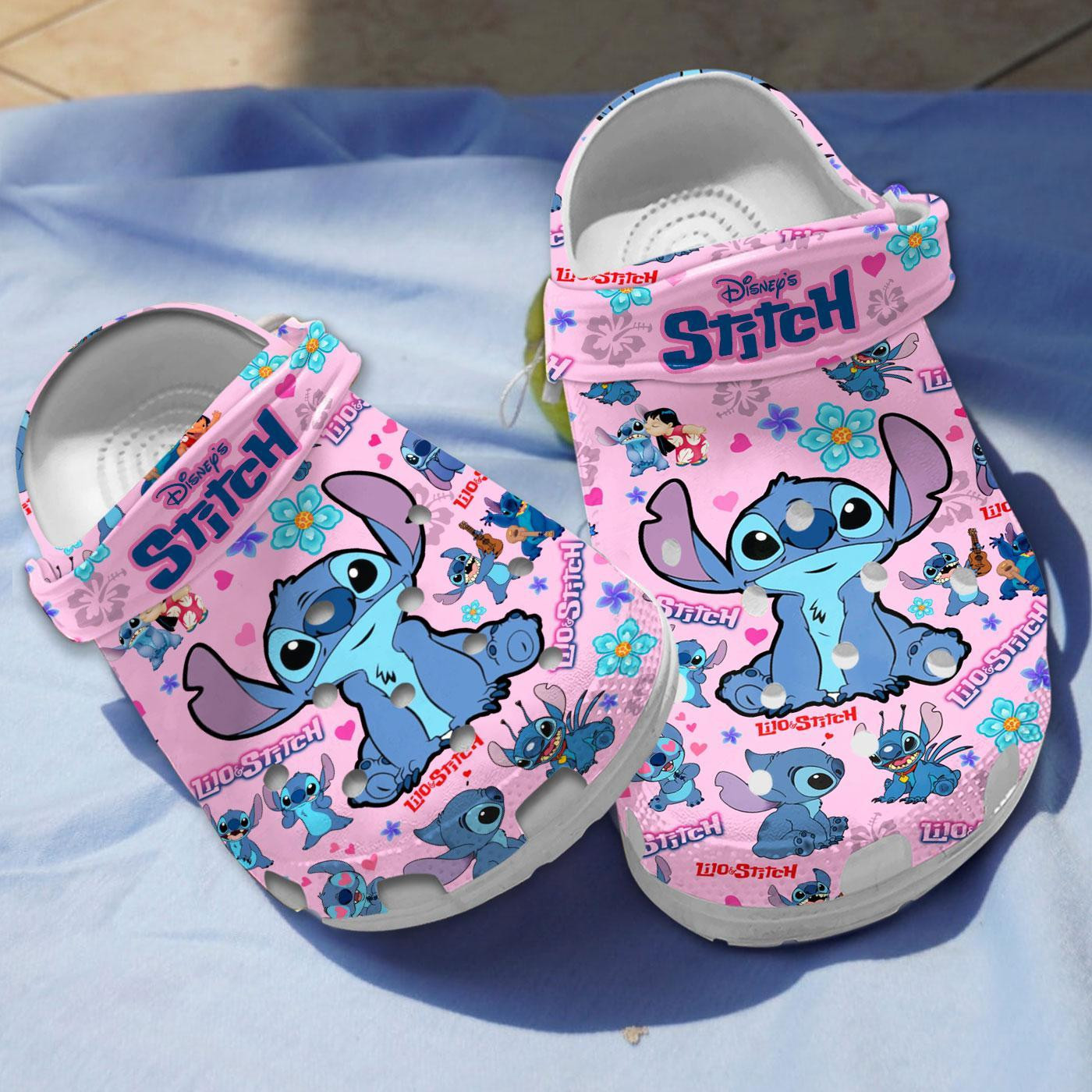Beautiful Cartoon Floral Pink Clogs Shoes Crocs Comfortable For Men Women and Kids