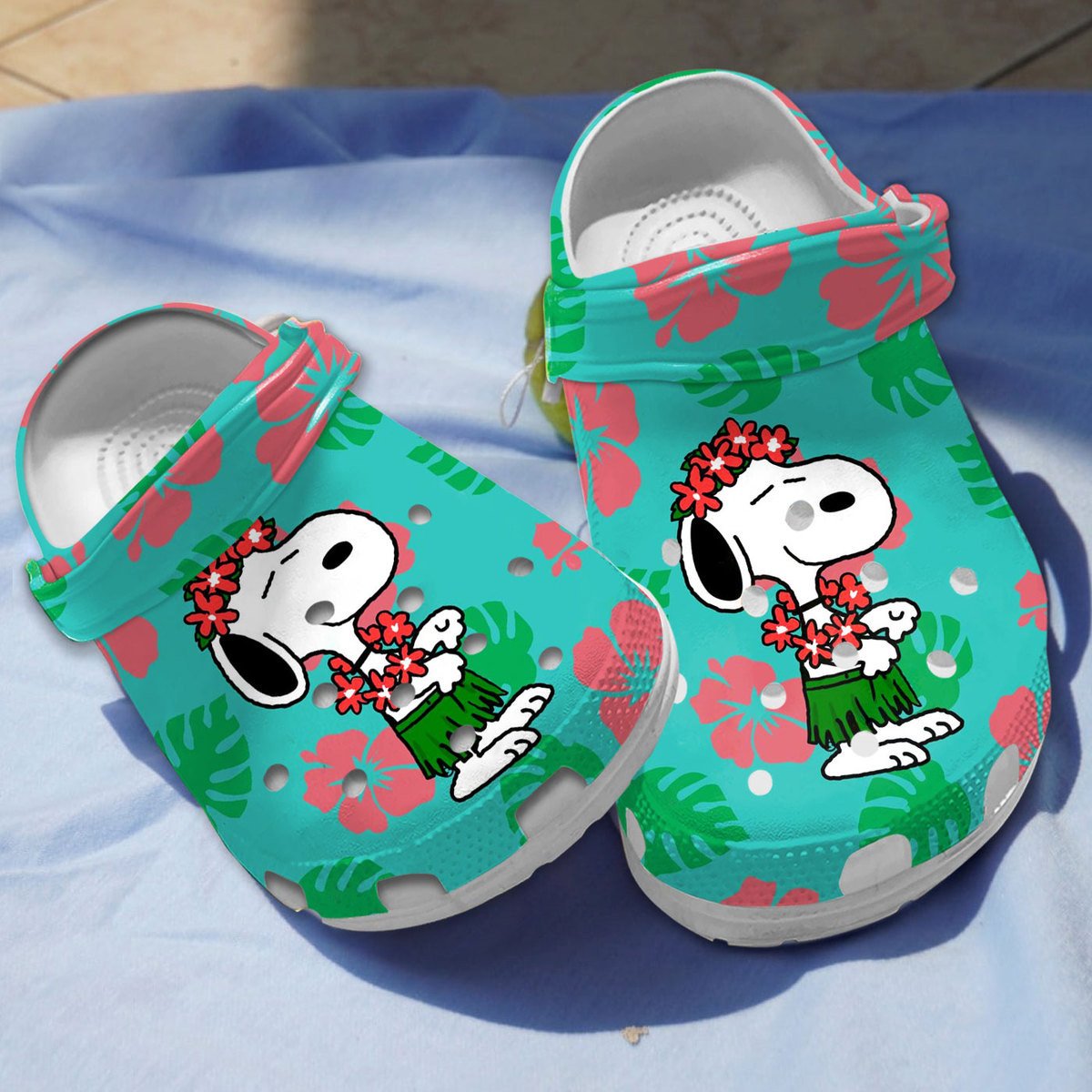 Dancing Snoopy Tropical Vibes Green Clogs Crocs Comfortable For Men Women and Kids