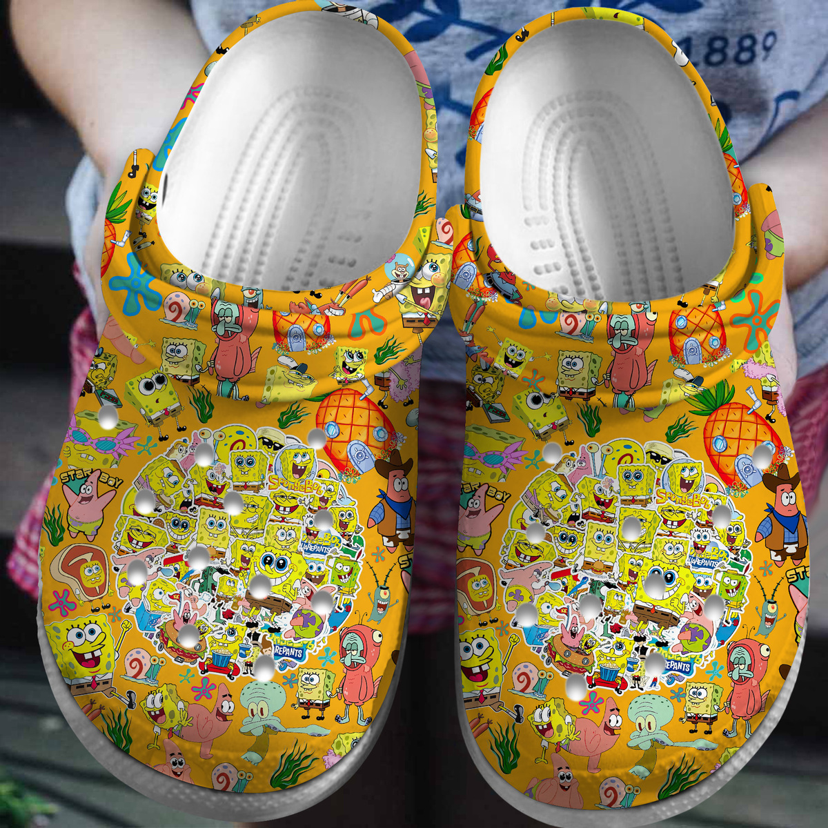 Funny Spongebob Pattern Clogs, Cartoon Clogs Shoes, Movie-Inspired Clogs For Men & Women Crocs Comfortable For Men Women and Kids