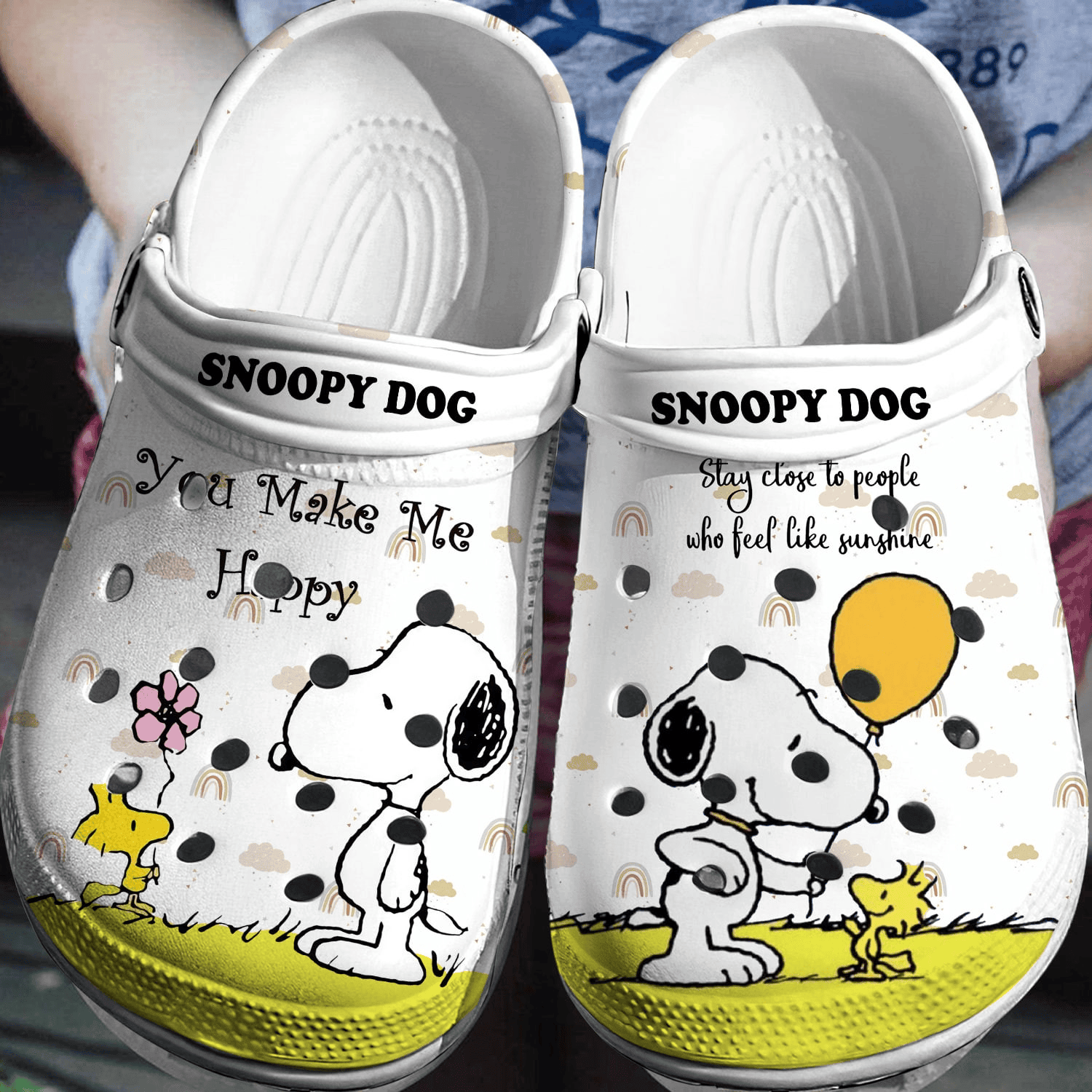 Happy Snoopy Dog Classic Clogs Shoes Crocs Comfortable For Men Women and Kids
