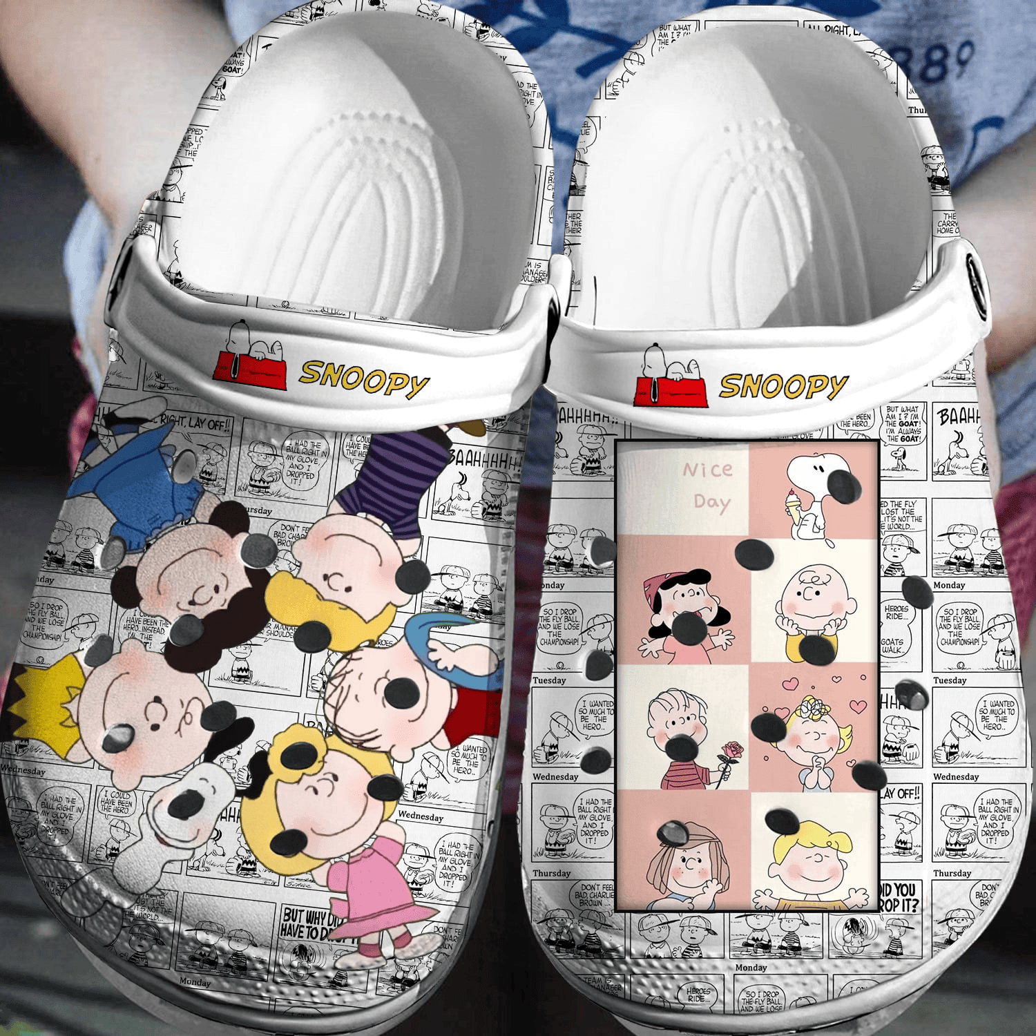 Nice Day With Snoopy And Friends Clogs Shoes Crocs Comfortable For Men Women and Kids