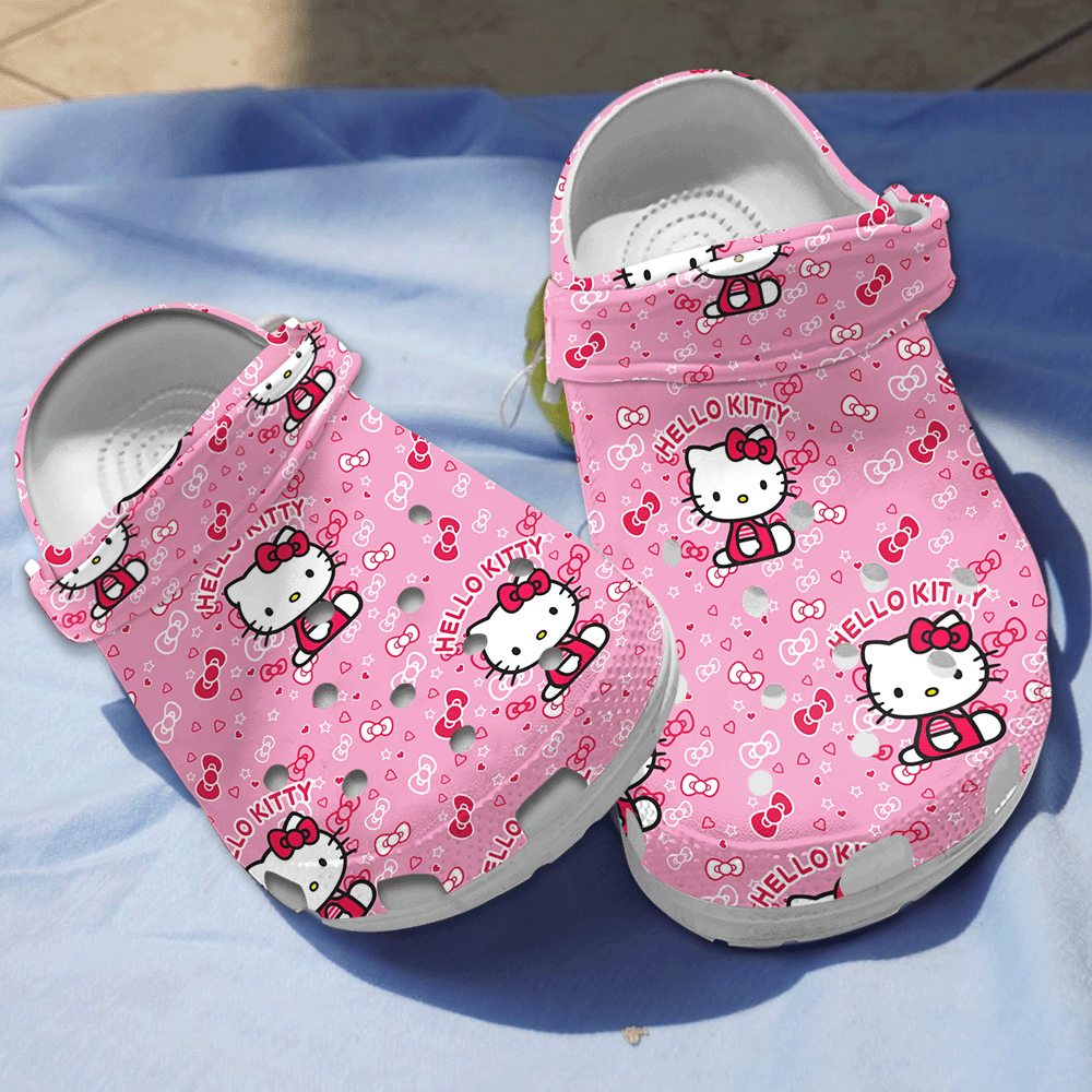 Hello Kitty Cartoon Crocs, Clogs Shoes Comfortable For Men Women and Kids - GNL1465854