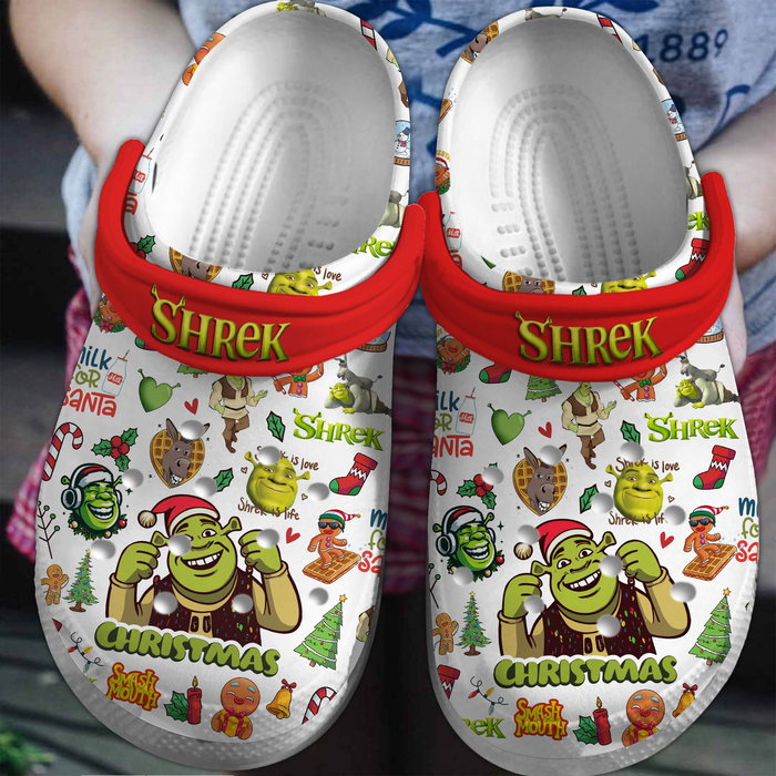 Shrek Cartoon Christmas Crocs, Clogs Shoes Comfortable For Men Women and Kids