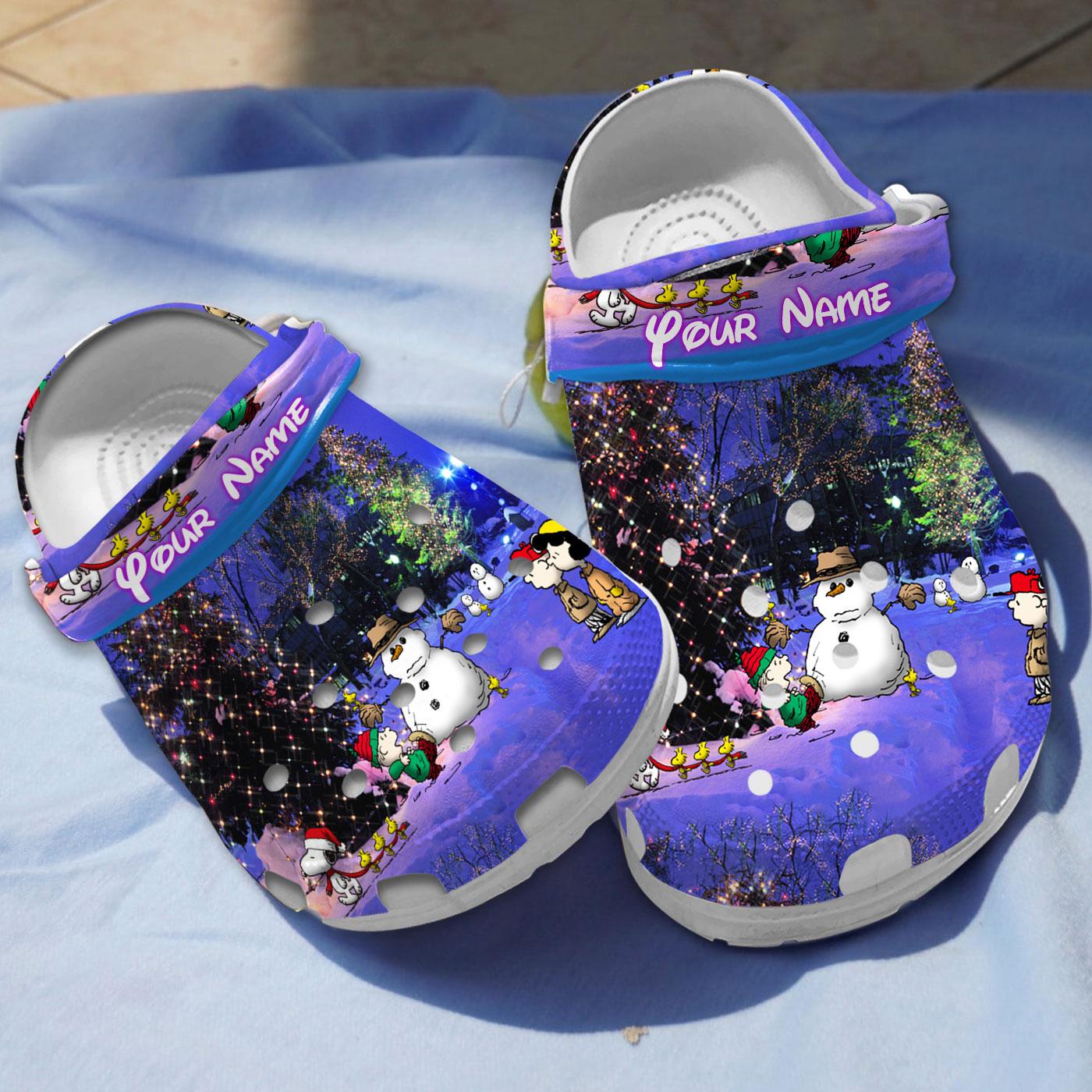 Snoopy Cartoon Christmas Crocs, Clogs Shoes Comfortable For Men Women and Kids - GNL1465971