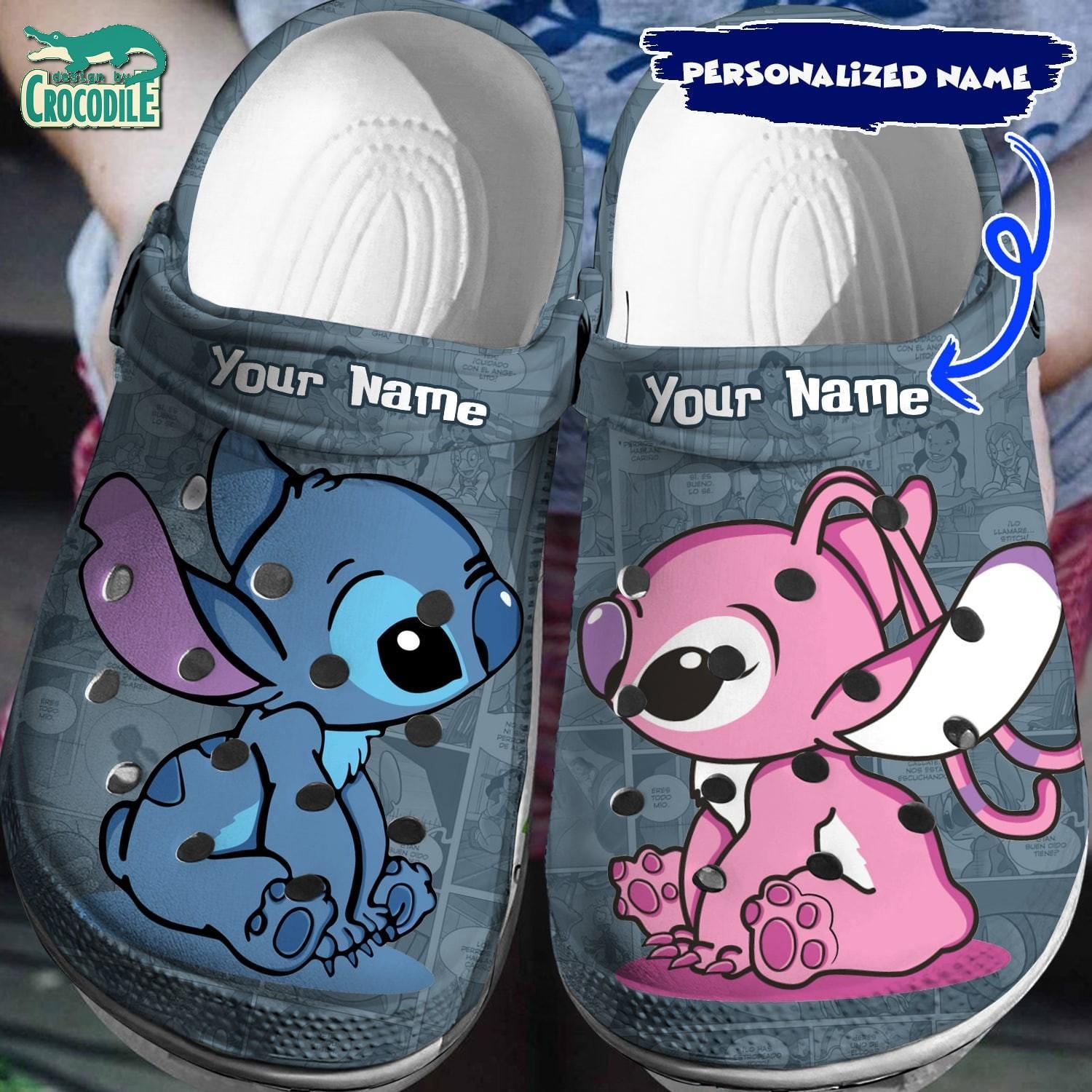 Angel And Stitch Cartoon Crocs, Clogs Shoes Comfortable For Men Women and Kids - GNL1466247