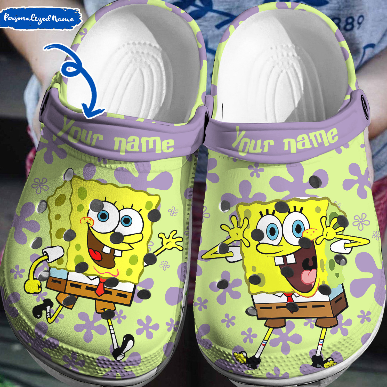 Spongebob Squarepants Cartoon Crocs, Clogs Shoes Comfortable For Men Women and Kids - GNL1466299