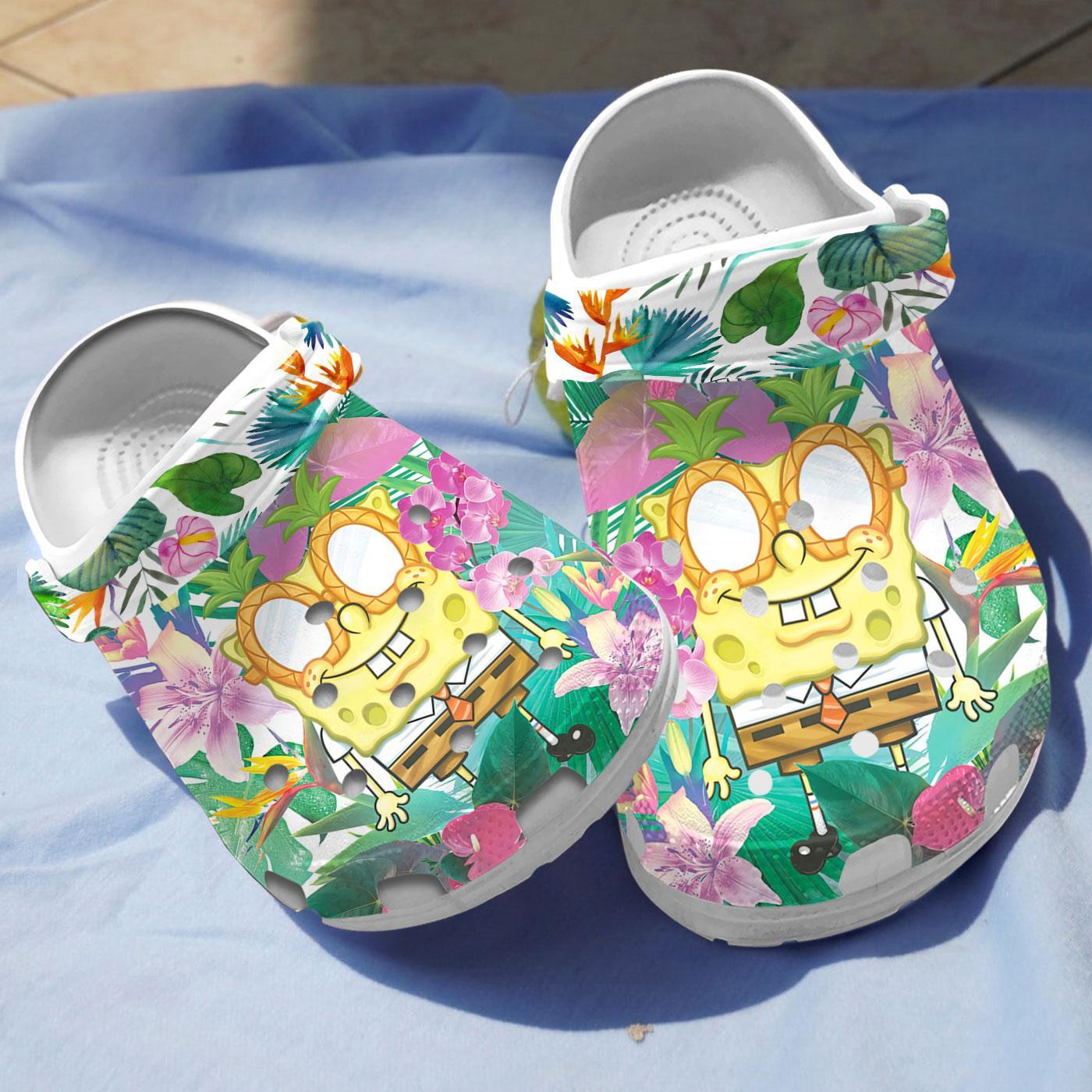 Spongebob Squarepants Cartoon Crocs, Clogs Shoes Comfortable For Men Women and Kids - GNL1466322