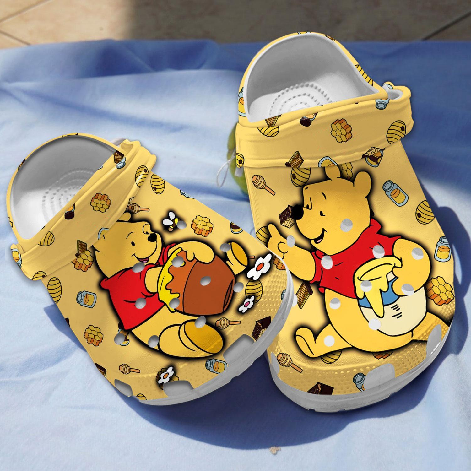 Winnie The Pooh Cartoon Crocs, Clogs Shoes Comfortable For Men Women and Kids - GNL1466382