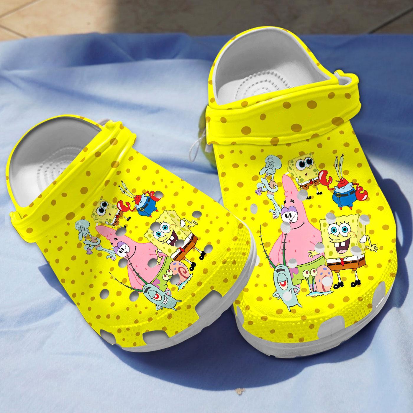 Spongebob Squarepants Cartoon Crocs, Clogs Shoes Comfortable For Men Women and Kids - GNL1466389
