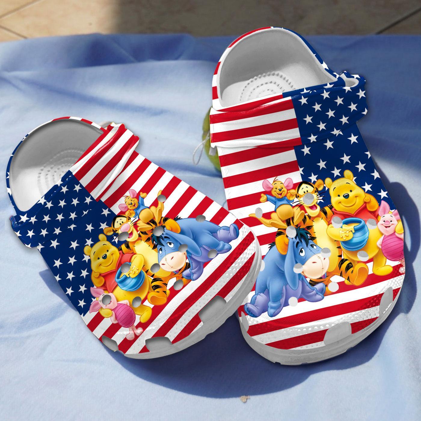Winnie The Pooh Cartoon Crocs, Clogs Shoes Comfortable For Men Women and Kids - GNL1466401