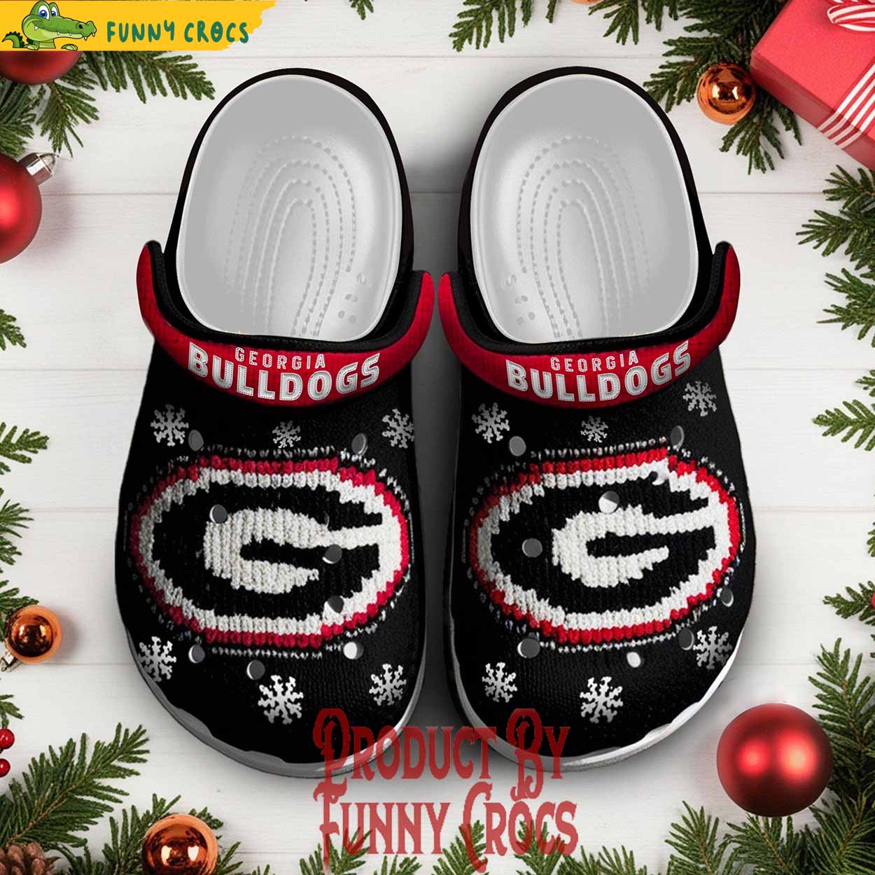 Knit Effect Georgia Bulldogs 2025 NCAA Sport Christmas Crocs Clogs For Men Women and Kids - GNL146578
