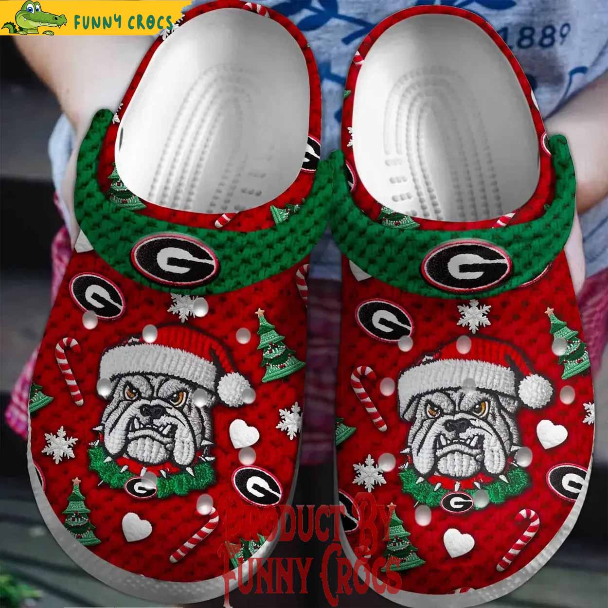 Knit Effect Georgia Bulldogs 2025 NCAA Sport Christmas Crocs Clogs For Men Women and Kids - GNL146582