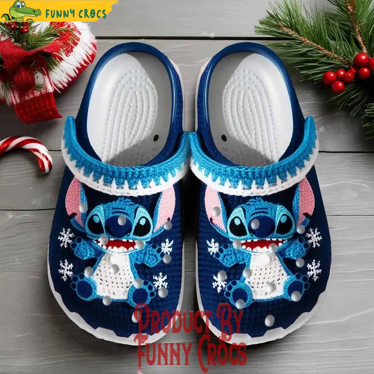Knit Effect Stitch Cartoon Christmas Crocs, Clogs Shoes Comfortable For Men Women and Kids