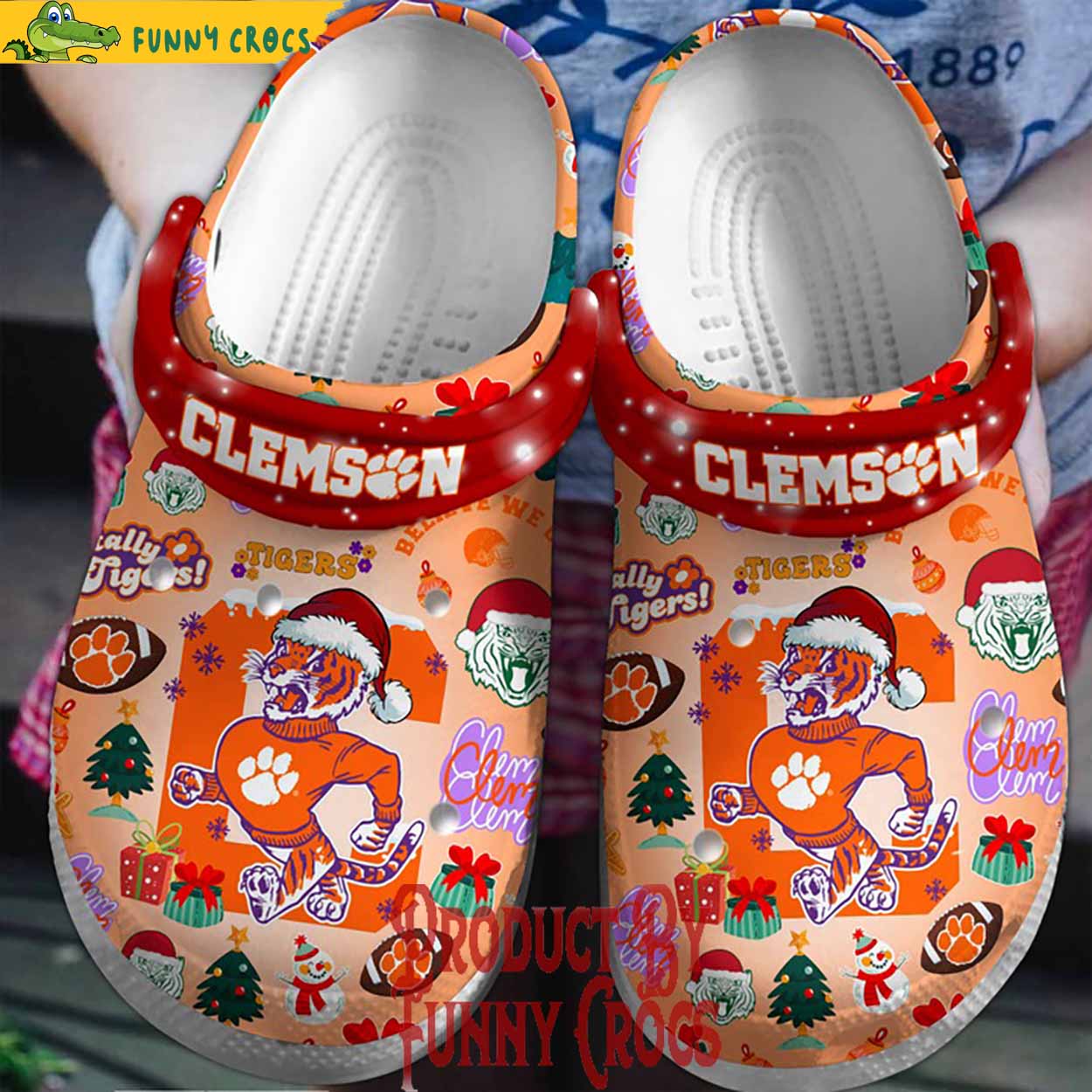 Clemson Tigers 2025 NCAA Sport Christmas Crocs Clogs For Men Women and Kids