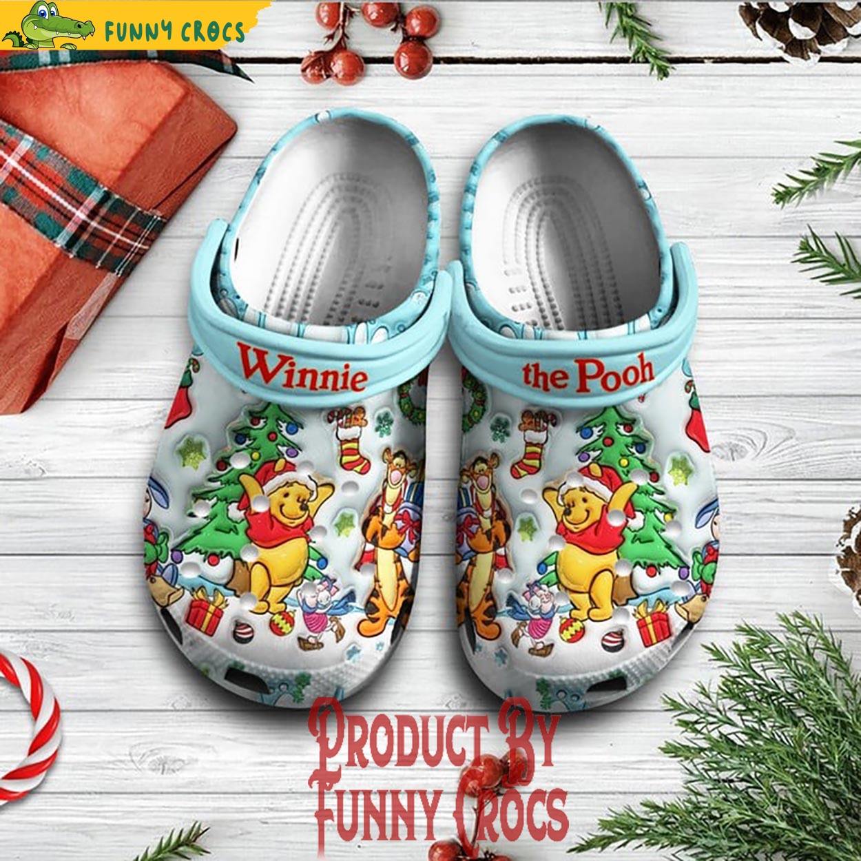 Winnie The Pooh Cartoon Christmas Crocs, Clogs Shoes Comfortable For Men Women and Kids - GNL1466432