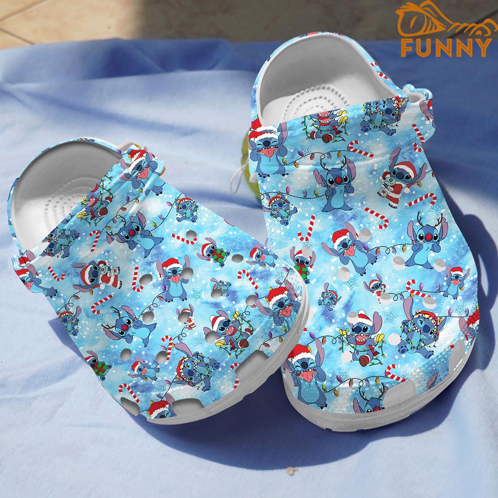 Stitch Cartoon Christmas Crocs, Clogs Shoes Comfortable For Men Women and Kids - GNL2614604