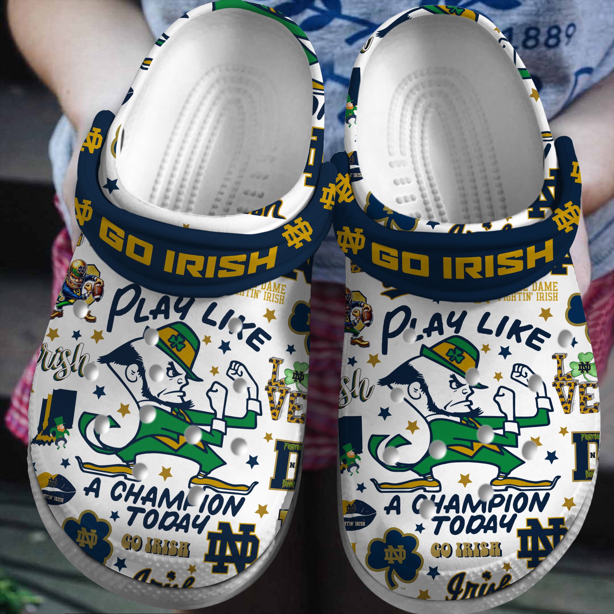 Notre Dame Fighting Irish 2025 NCAA Sport Crocs Clogs For Men Women and Kids - GNL146618