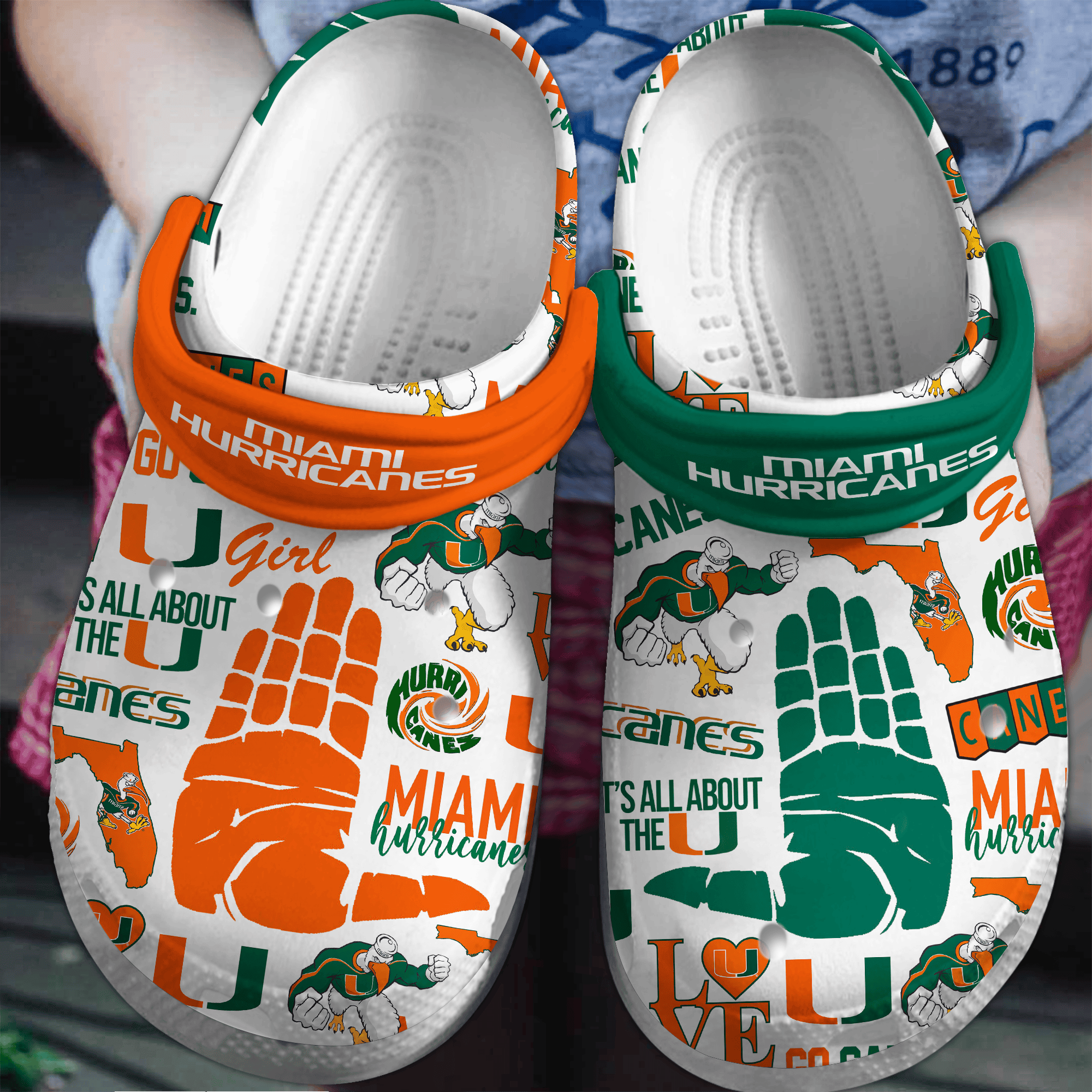 Miami Hurricanes 2025 NCAA Sport Crocs Clogs For Men Women and Kids - GNL146625