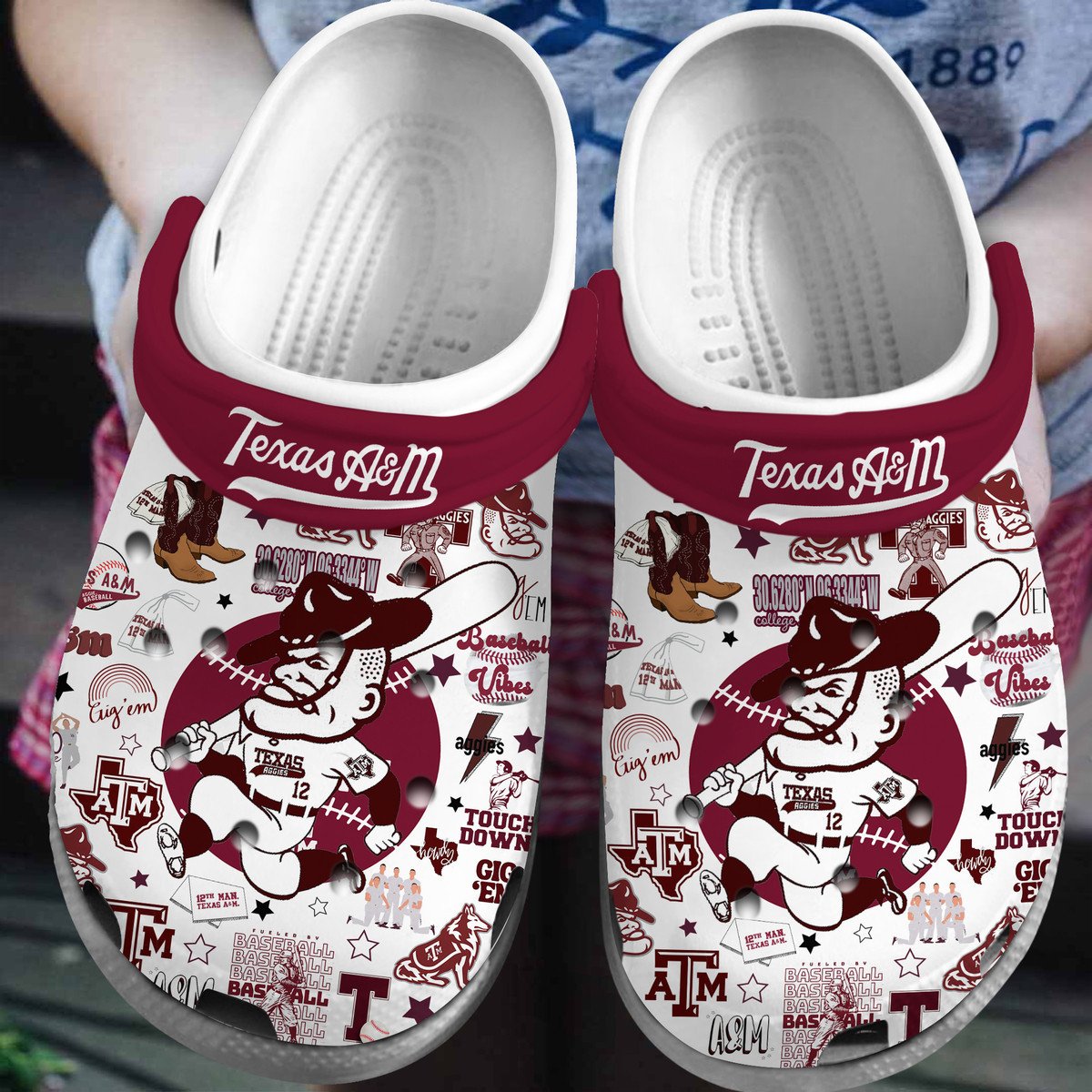 Texas A&M Aggies Basketball 2025 NCAA Sport Crocs Clogs For Men Women and Kids