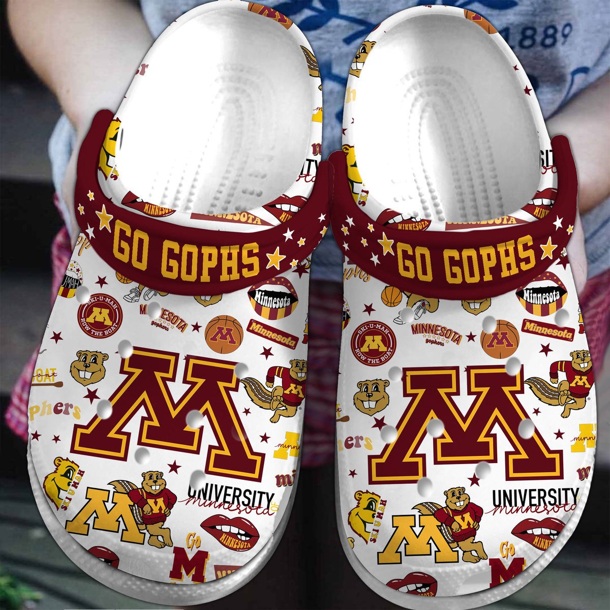 Auburn Minnesota Golden Gophers 2025 NCAA Sport Crocs Clogs For Men Women and Kids