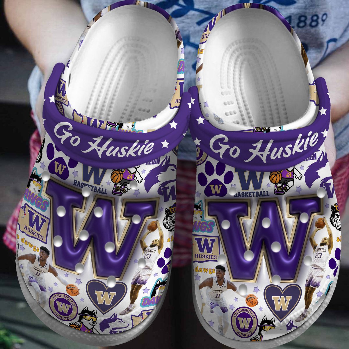 Washington Huskies 2025 NCAA Sport Crocs Clogs For Men Women and Kids - GNL146674