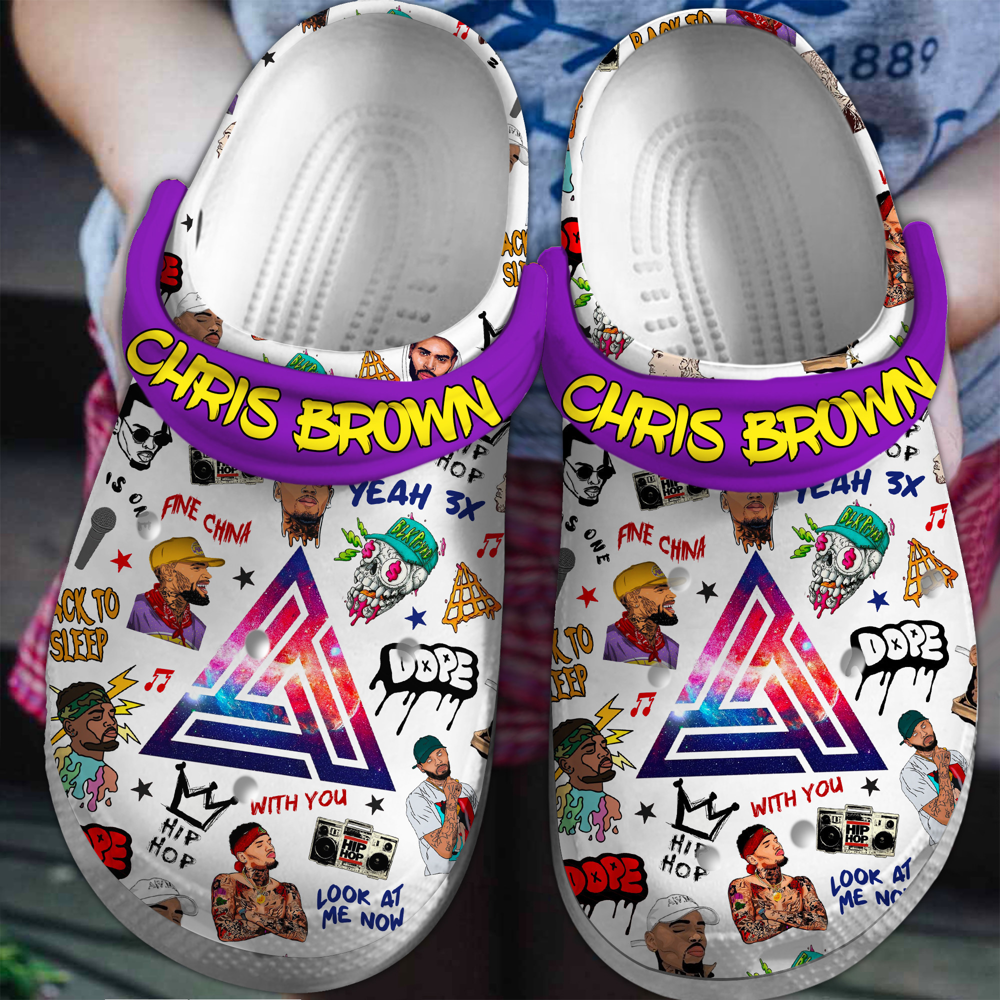 Beautiful Purple Design Of Prince Music Clogs, Beautiful Purple Crocs