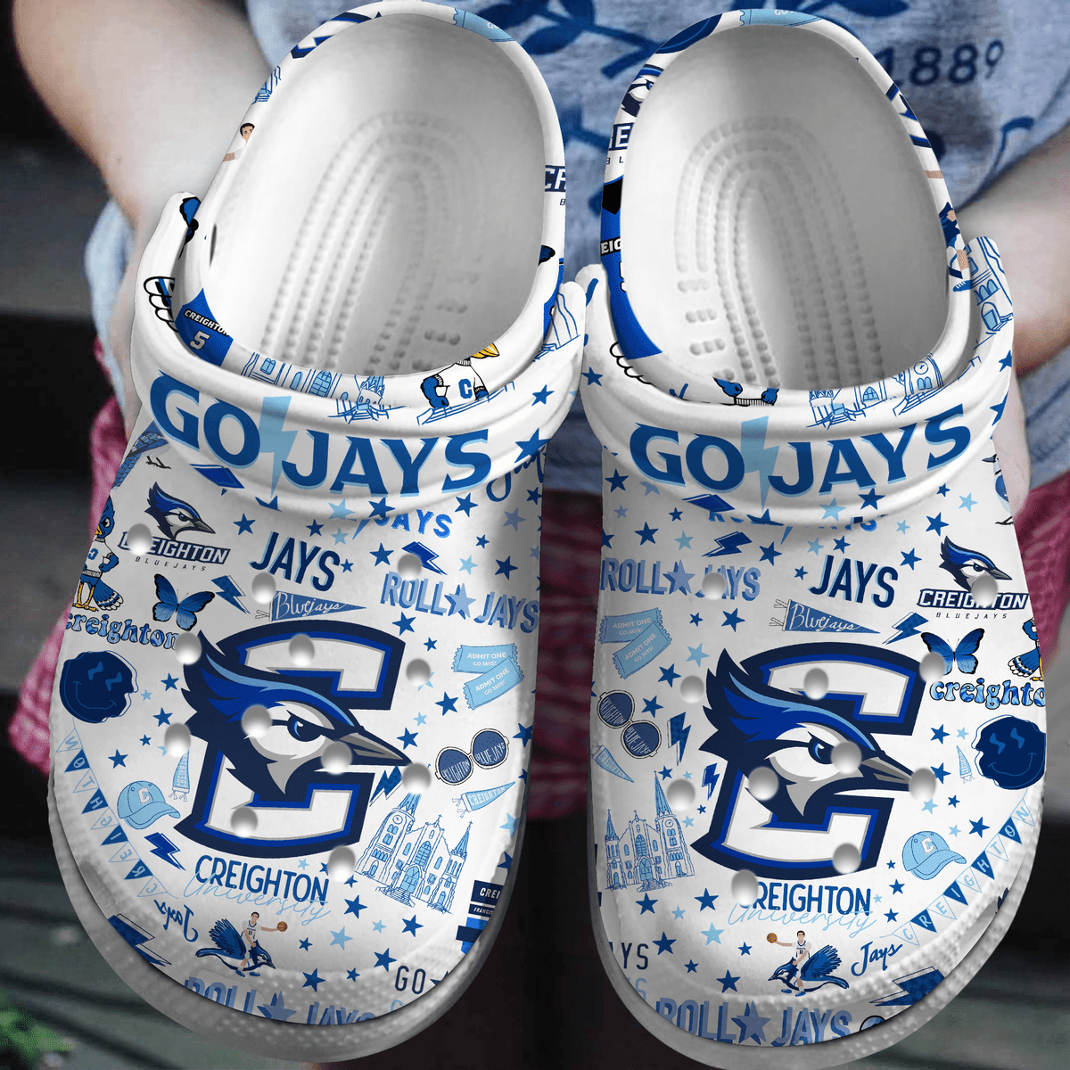 Creighton Bluejays 2025 NCAA Sport Crocs Clogs For Men Women and Kids - GNL146679