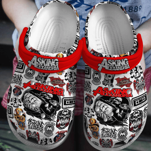 Water-resistant Clogs Singer Morgan Wallen Music White Slippers, Water-resistant Clogs Crocs