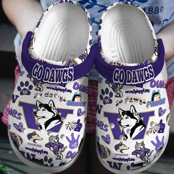 Washington Huskies 2025 NCAA Sport Crocs Clogs For Men Women and Kids - GNL146683