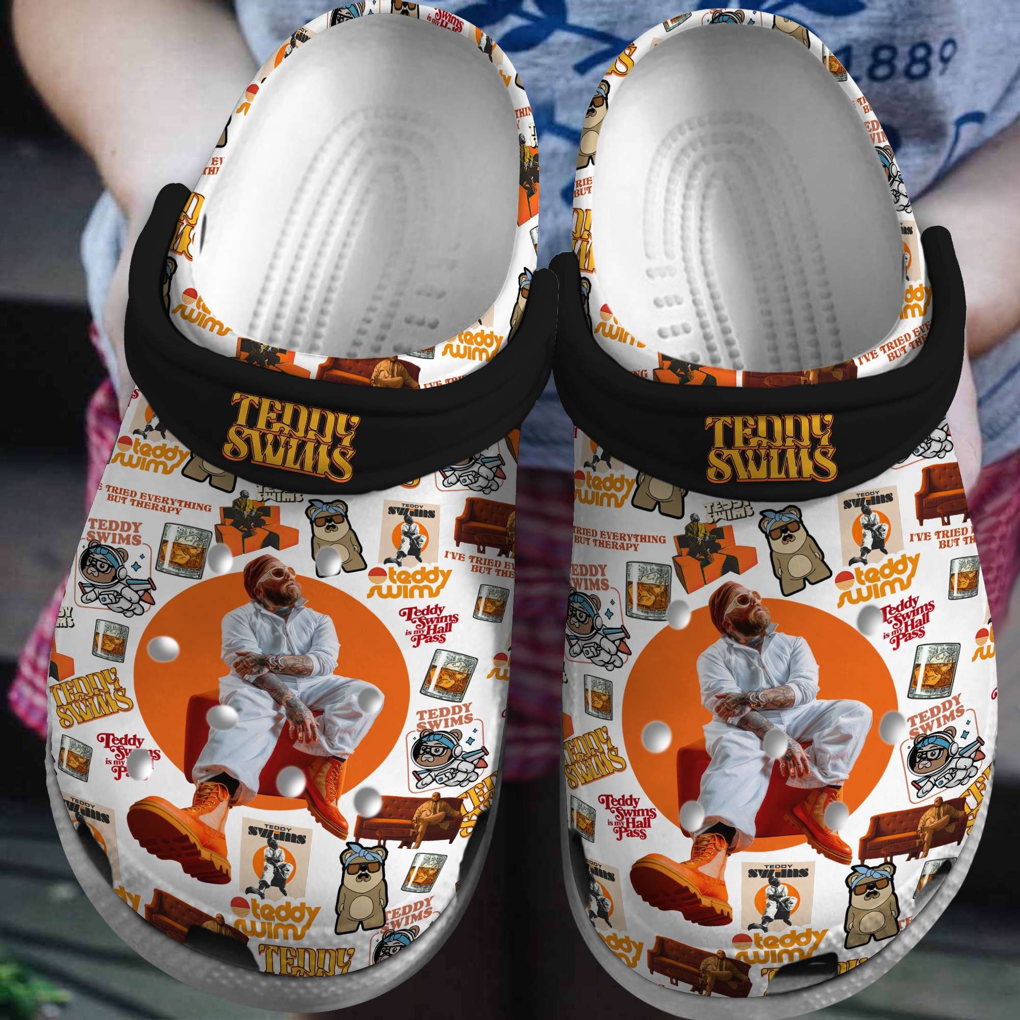 Singer Karol G Music White Clogs, Singer Karol Crocs