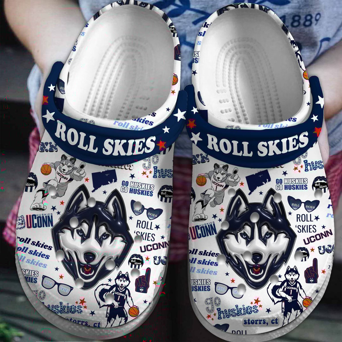 Uconn Huskies 2025 NCAA Sport Crocs Clogs For Men Women and Kids - GNL146722