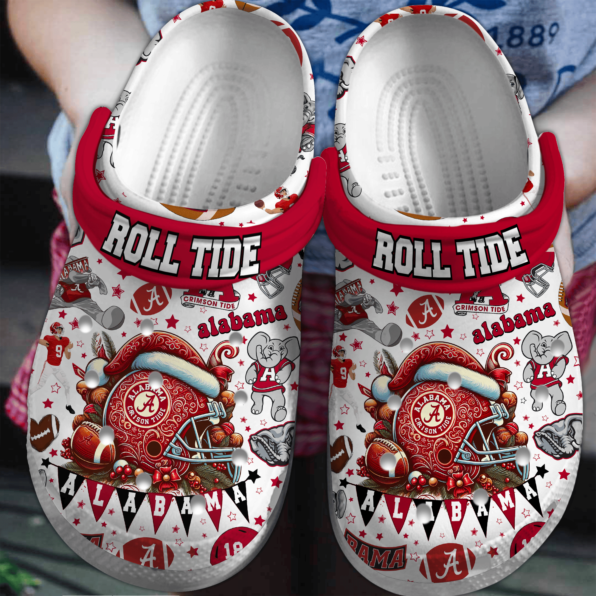 Merry Christmas Alabama Crimson Tide 2025 NCAA Sport Crocs Clogs For Men Women and Kids - GNL146737