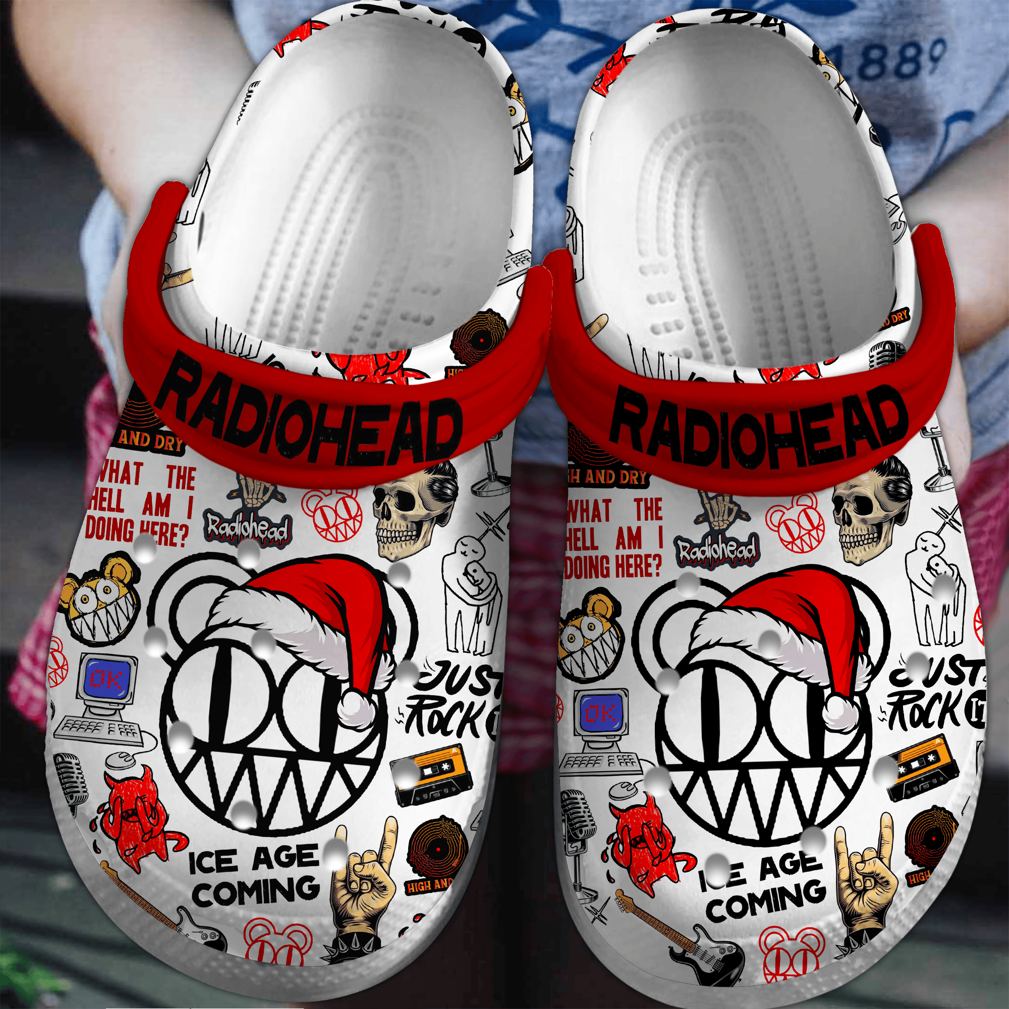 AC/DC Music Christmas Crocs Clogs For Men Women and Kids
