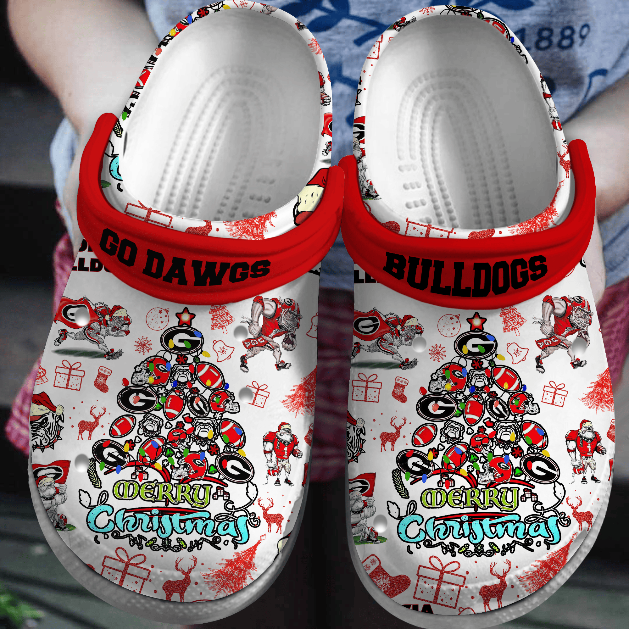 Merry Christmas Georgia Bulldogs 2025 NCAA Sport Crocs Clogs For Men Women and Kids - GNL146758