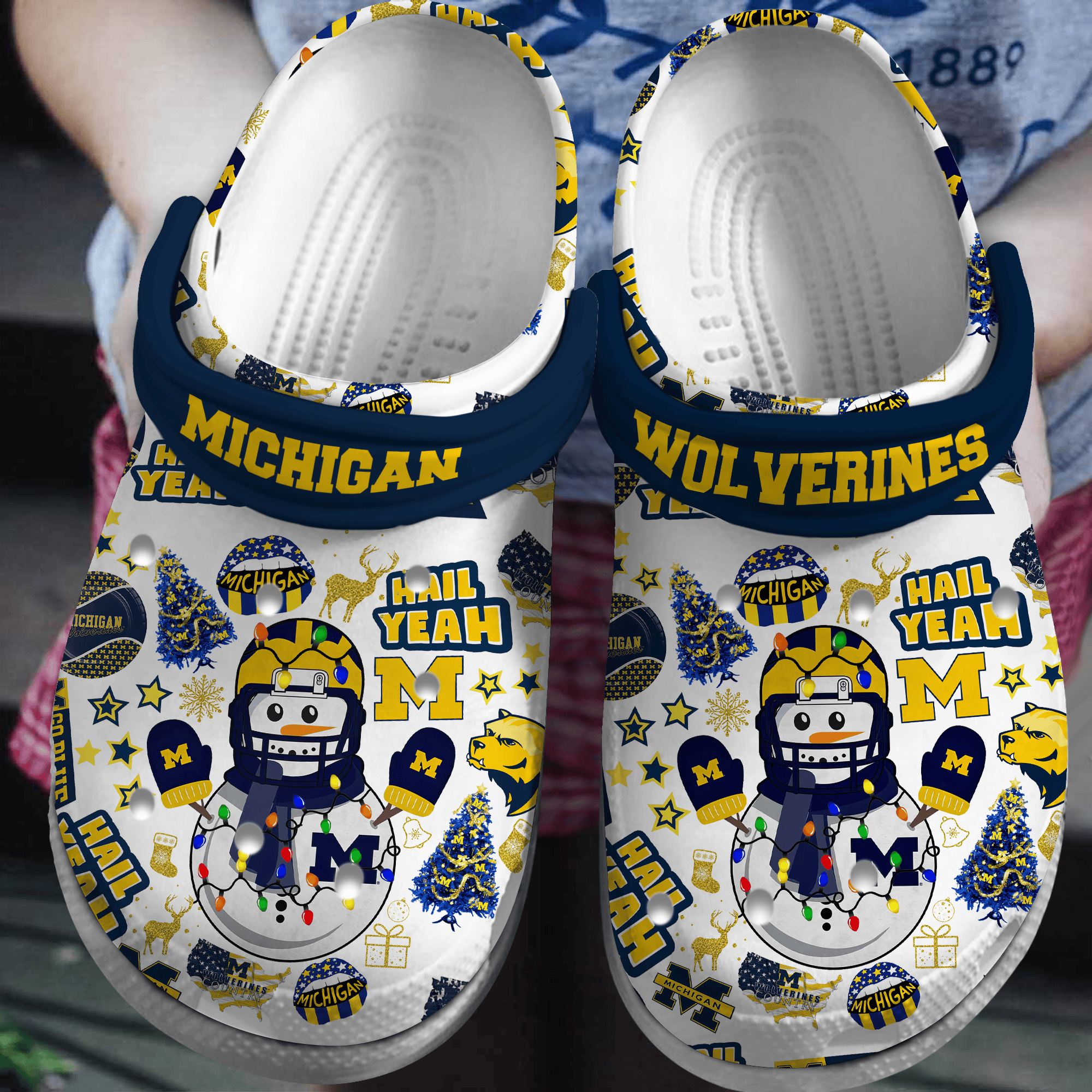 Merry Christmas Michigan Wolverines 2025 NCAA Sport Crocs Clogs For Men Women and Kids