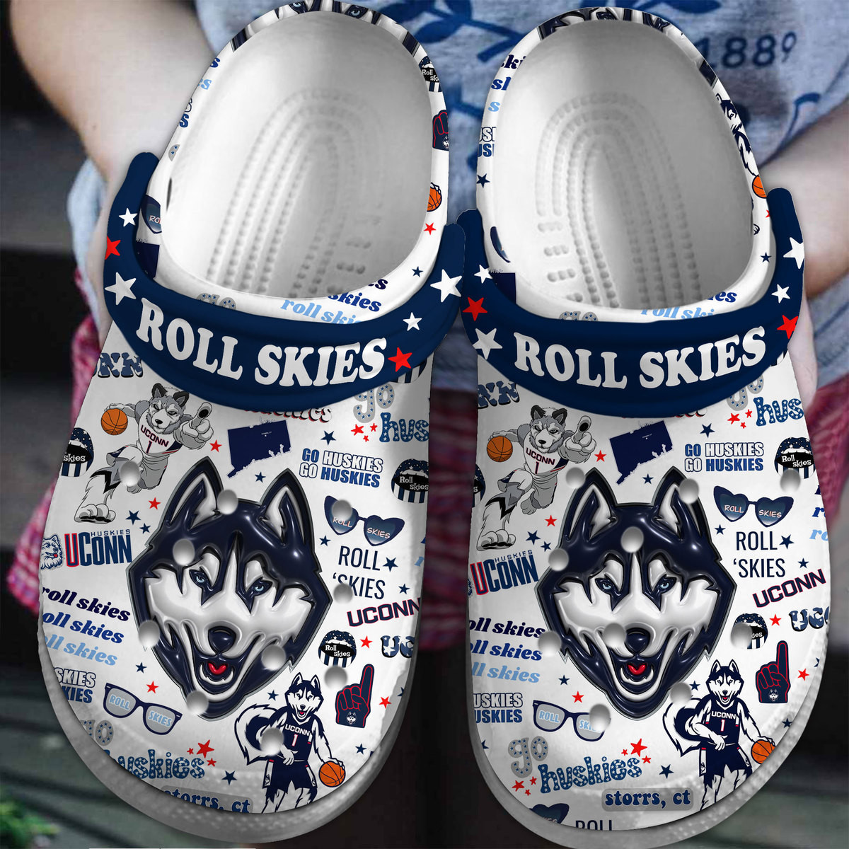 Uconn Huskies 2025 NCAA Sport NCAA Basketball Sport Crocs Clogs For Men Women and Kids