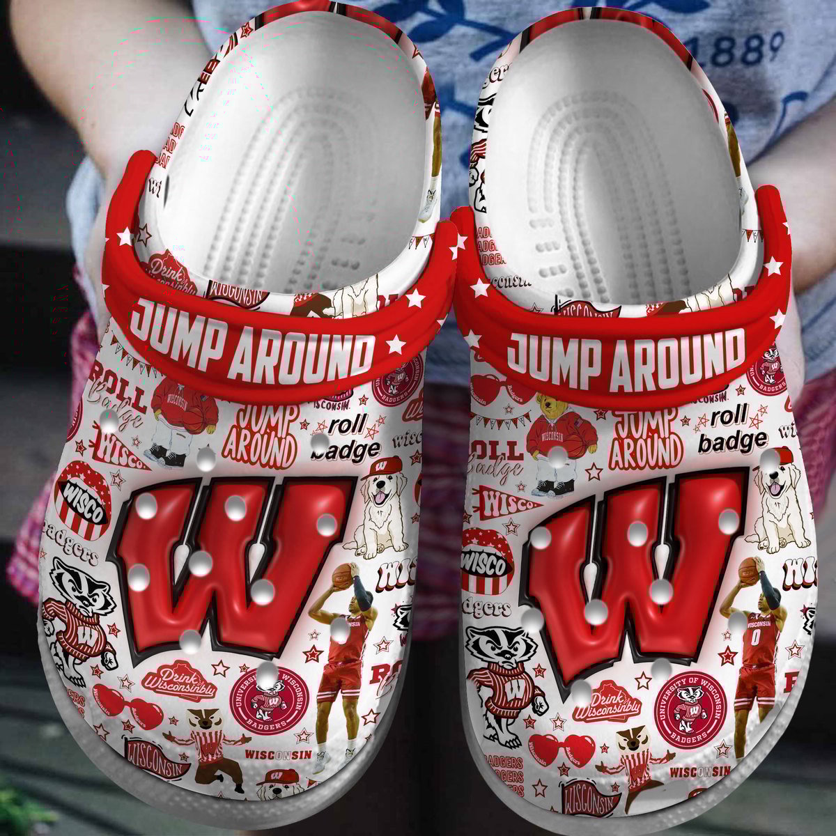 Wisconsin Badgers 2025 NCAA Sport Crocs Clogs For Men Women and Kids - GNL146785