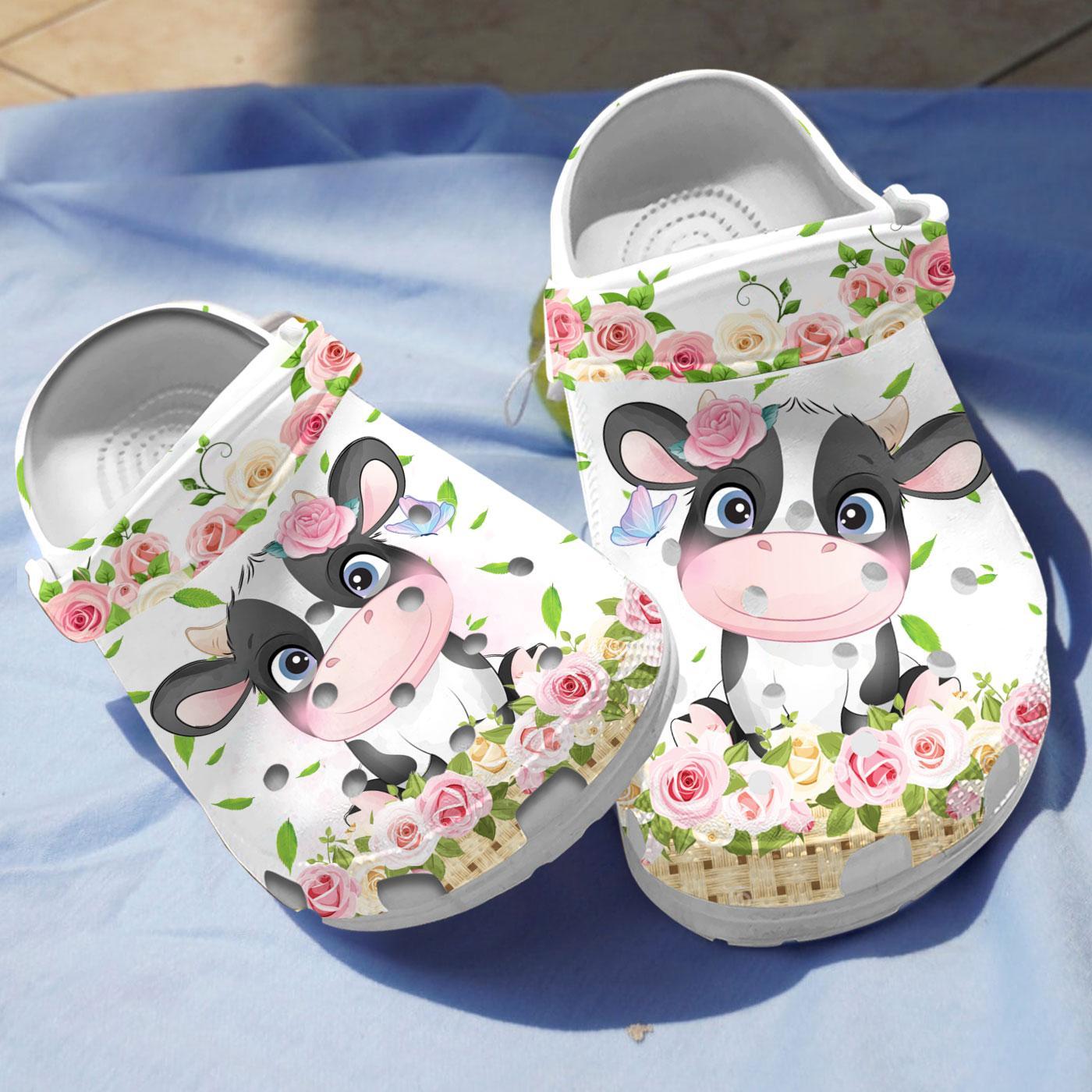 Cute doodle Cow Crocs, Crocs Shoes Comfortable For Men Women and Kids