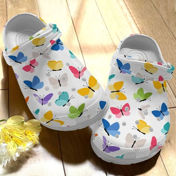 Colorful Butterfly Crocs, Crocs Shoes Comfortable For Men Women and Kids