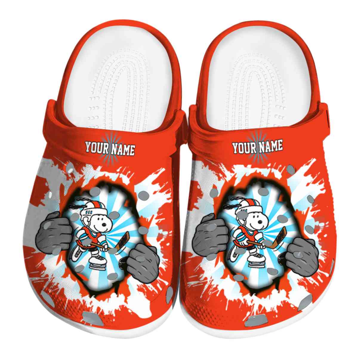 Snoopy Hockey Cartoon Sport Crocs, Clogs Shoes Comfortable For Men Women and Kids - GNL2614658
