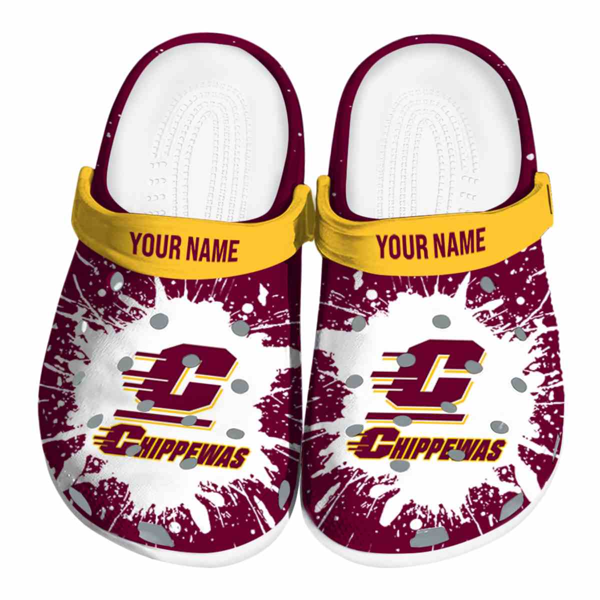 Central Michigan Chippewas 2025 NCAA Sport Crocs Clogs For Men Women and Kids - GNL1461458