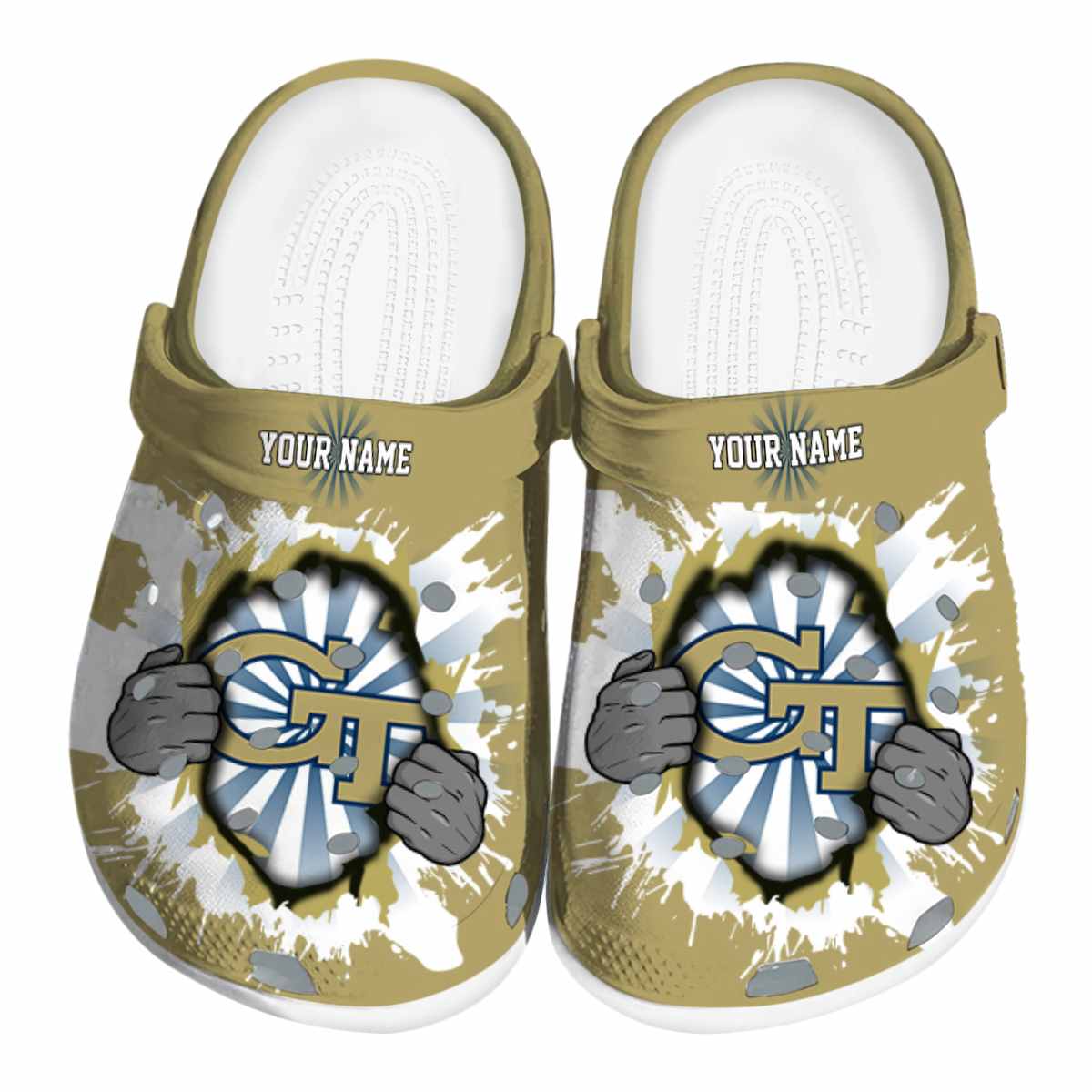 Georgia Tech Yellow Jackets 2025 NCAA Sport Crocs Clogs For Men Women and Kids - GNL1462257