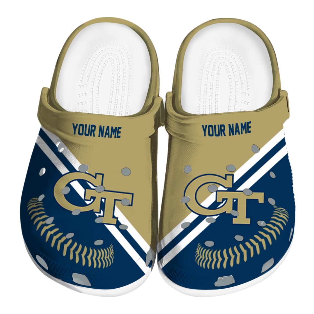 Georgia Tech Yellow Jackets 2025 NCAA Sport Crocs Clogs For Men Women and Kids - GNL1462262