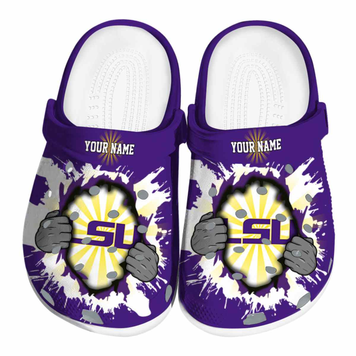 LSU Tigers 2025 NCAA Sport Crocs Clogs For Men Women and Kids - GNL1462939